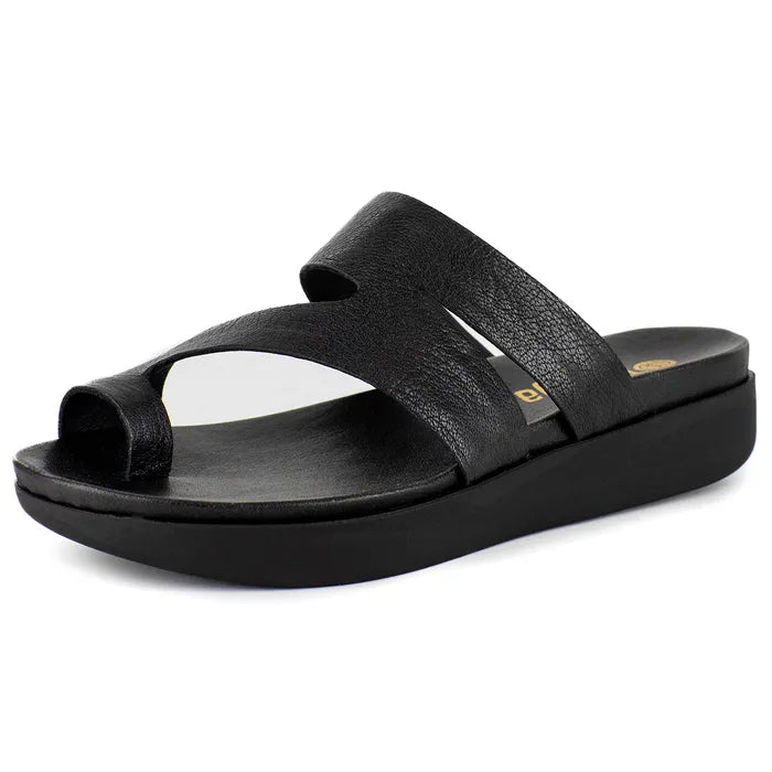 Black sandal on a white background
