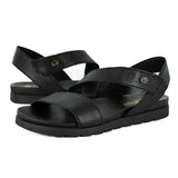 Black sandals on a white background
