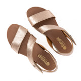Otavi : Ladies Leather Sandal in Gold Metallic