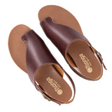 Madalitso : Ladies Leather Sandal in Raisin Metallic