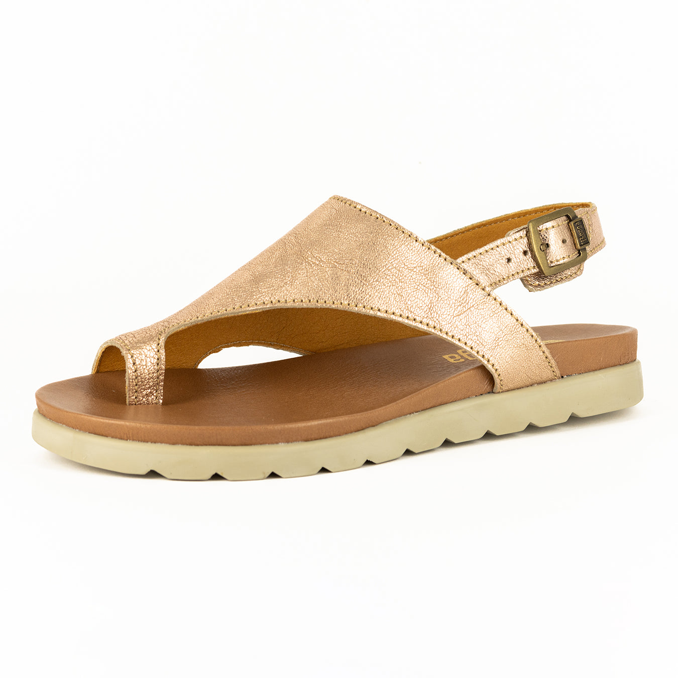 Madalitso : Ladies Leather Sandal in Gold