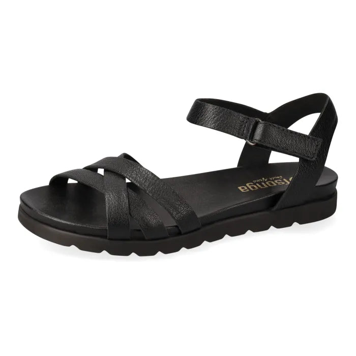 Black sandals on a white background