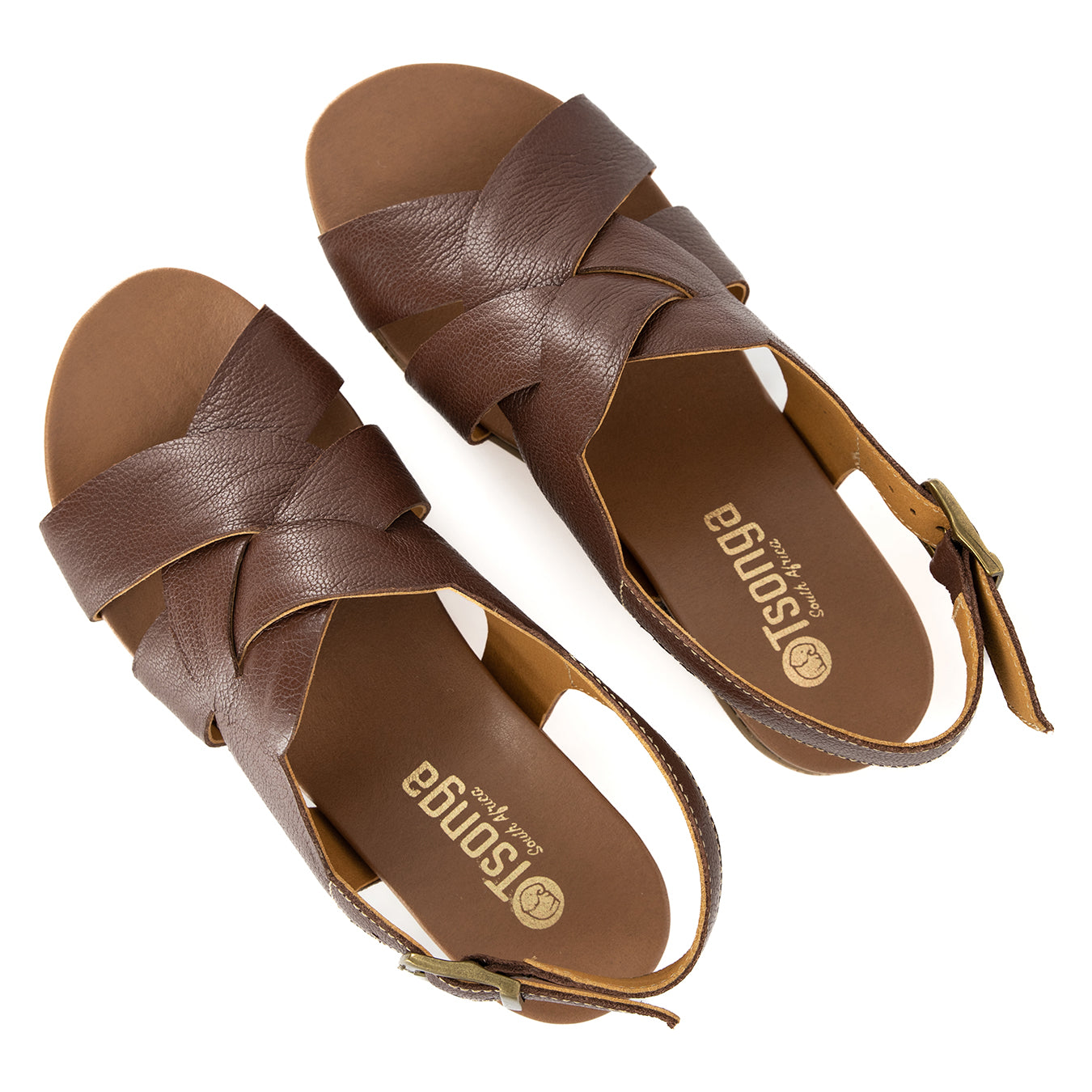 Akeyo : Ladies High-Heeled Leather Sandal in Cafe