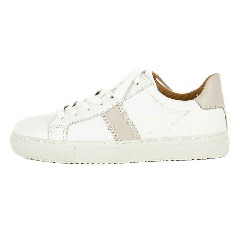 Tripoli : Ladies Leather Sneaker in White & Cream
