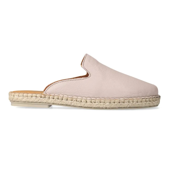 Beige espadrille mule on a white background