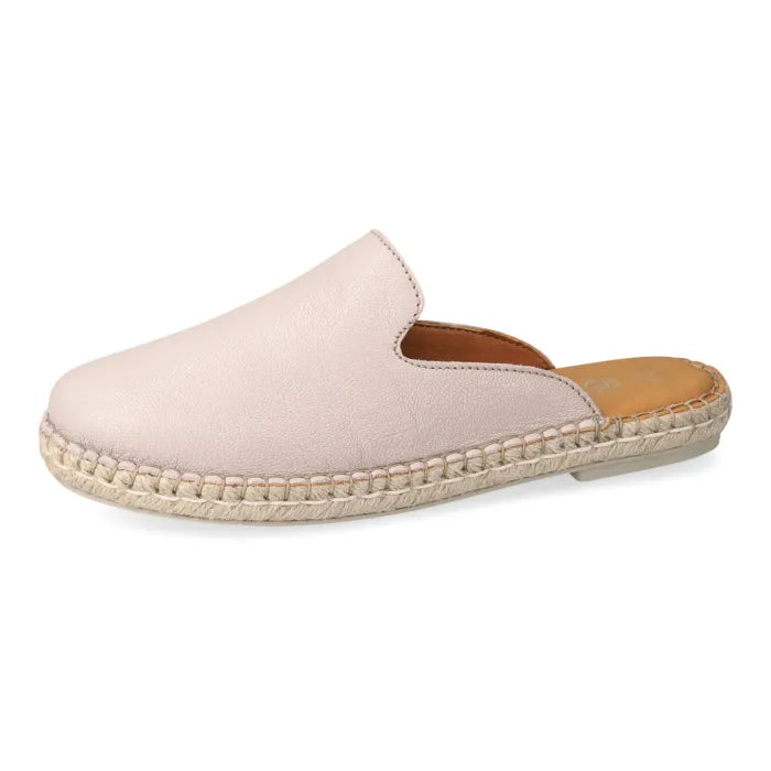Beige espadrille shoe on a white background