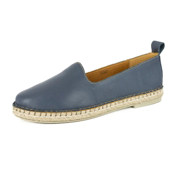 Blue espadrille shoe on a white background