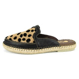 Leopard print mule on a white background