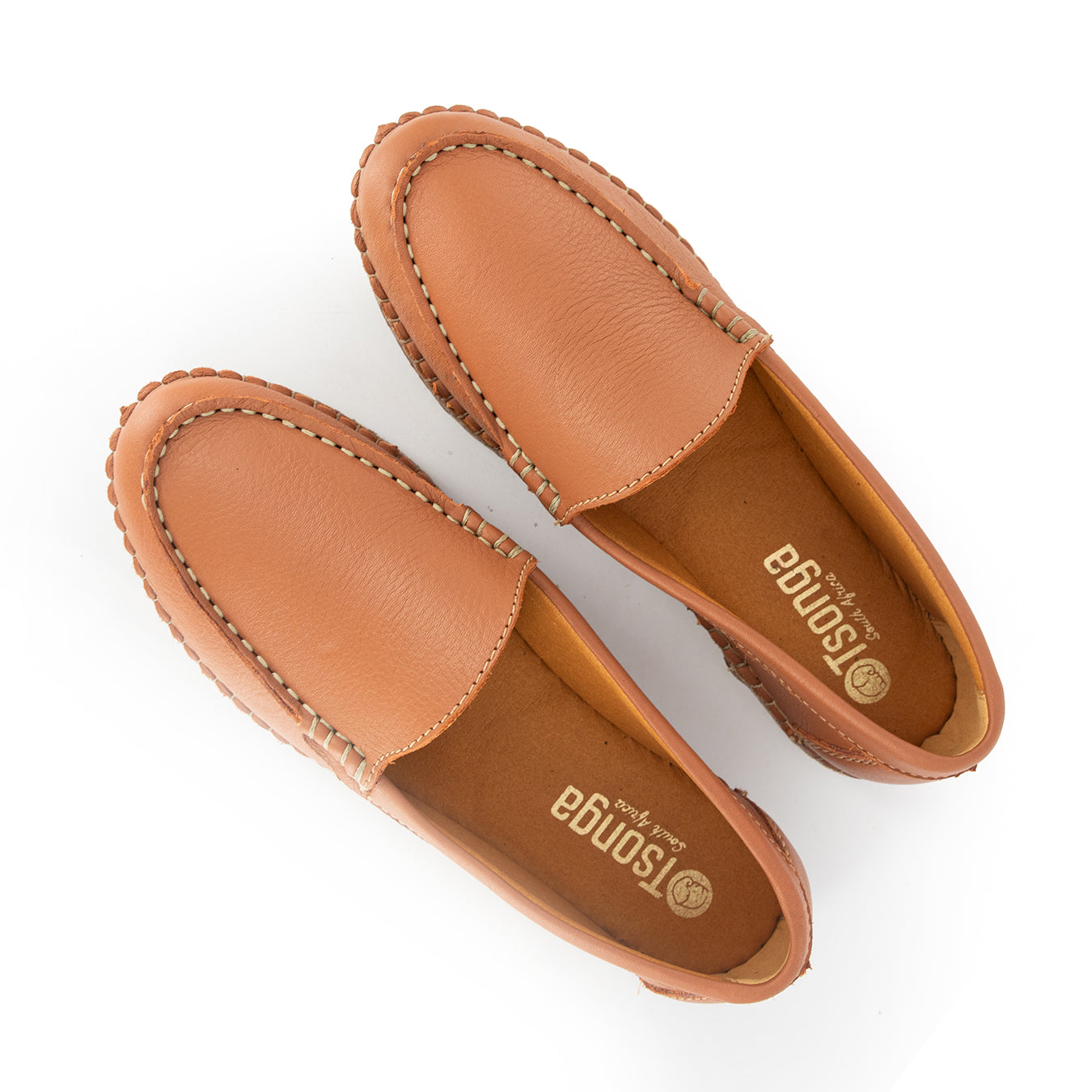 Sheshego : Ladies Leather Espadrille Shoe in Oak