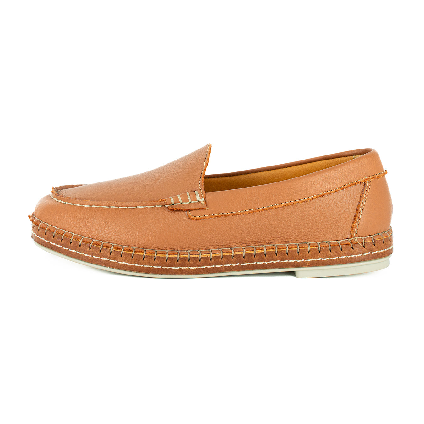 Sheshego : Ladies Leather Espadrille Shoe in Oak