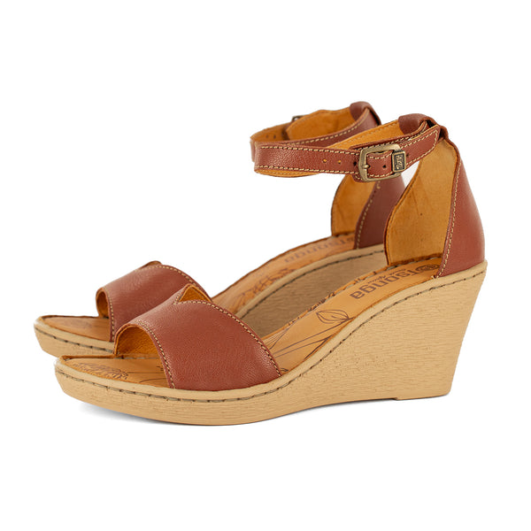 Kano : Ladies Leather High-Heel Sandal in Suede Cayak