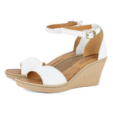 Kano : Ladies Leather High-Heel Sandal in White Cayak