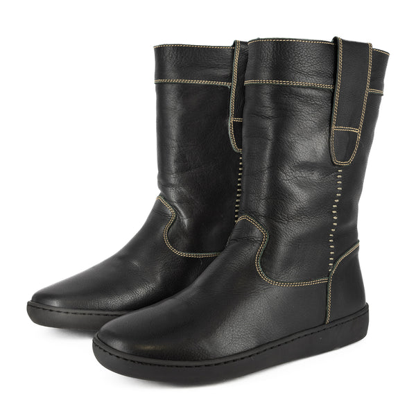 Timani : Ladies 100% Wool-Lined Leather Boot in Black Delta