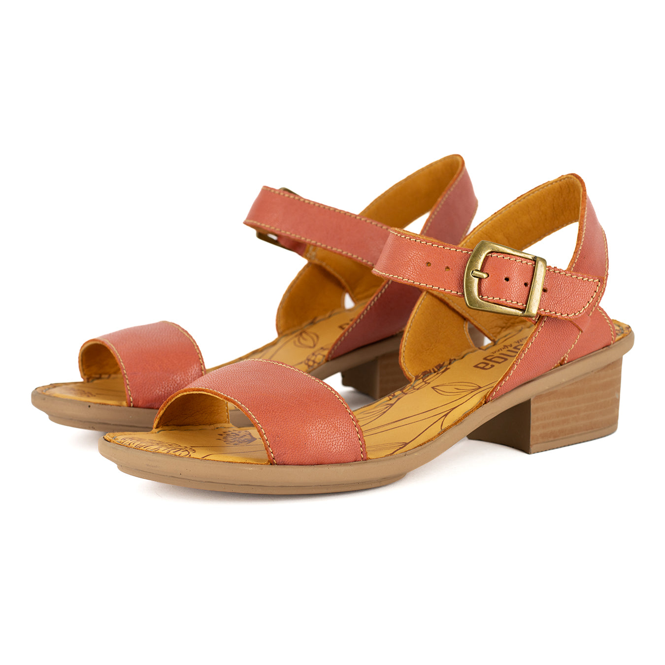 Kangcono : Ladies Leather Sandal in Burnt Orange