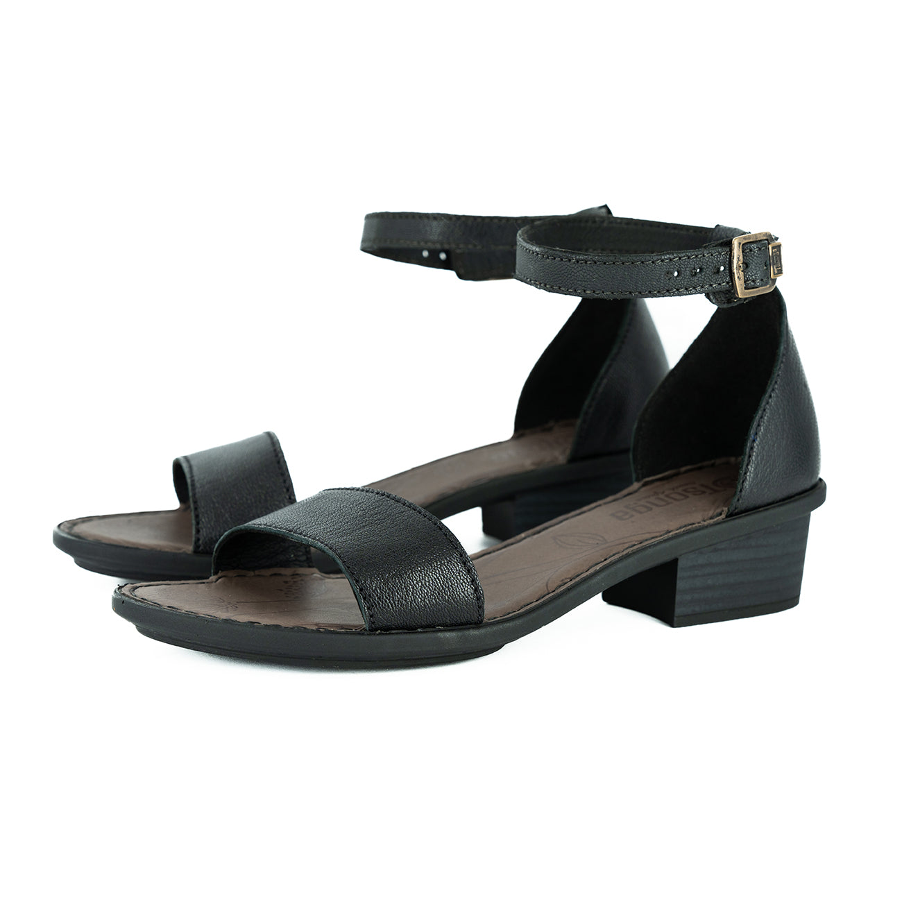 Beira : Ladies Leather Sandal in Black