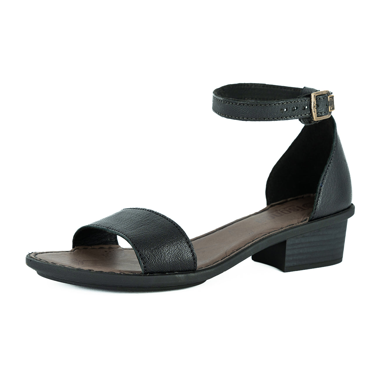 Beira : Ladies Leather Sandal in Black