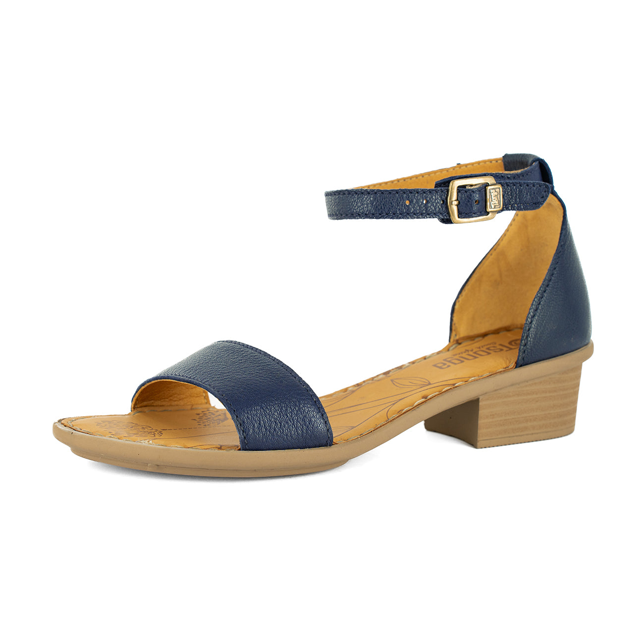 Beira : Ladies Leather Sandal in Marine
