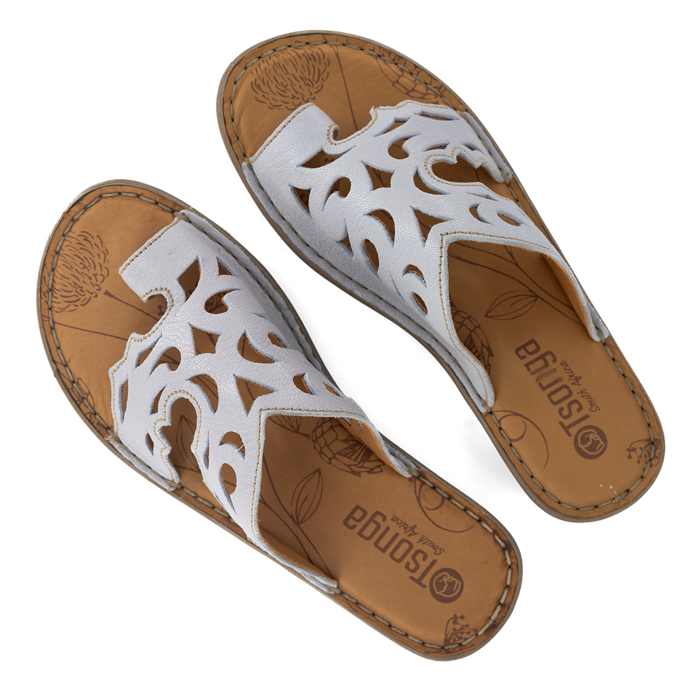 Isivinia : Ladies Leather Sandal in Grey