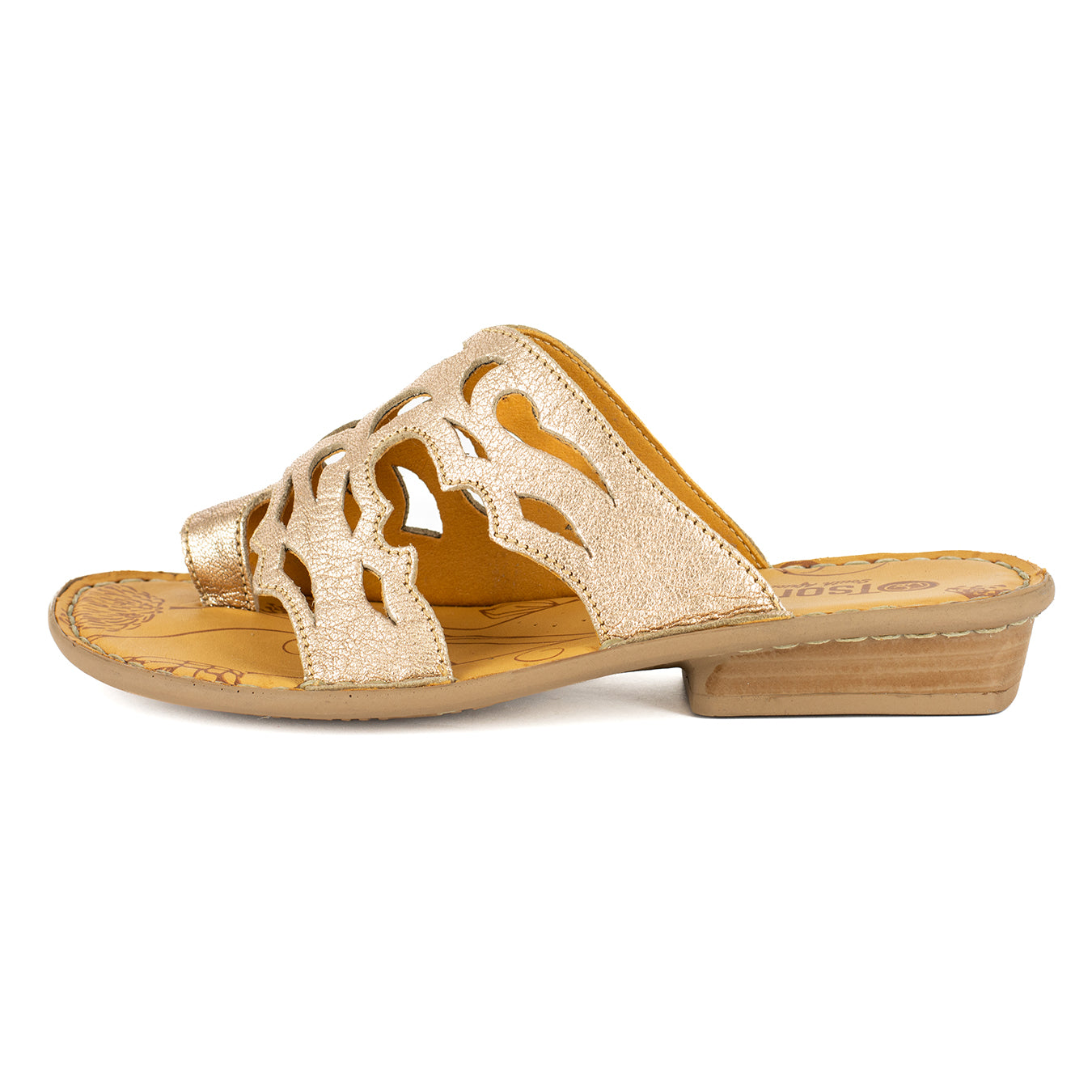Isivinia : Ladies Leather Sandal in Gold
