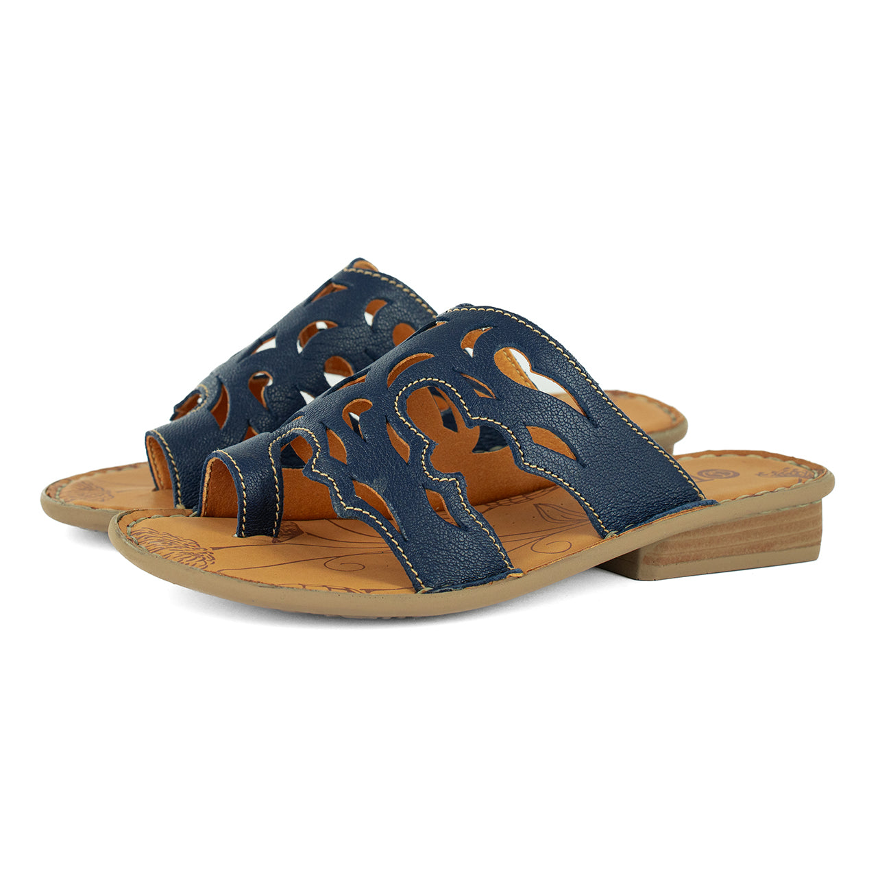 Isivinia : Ladies Leather Sandal in Marine