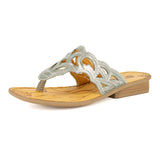 Gankla : Ladies Leather Sandal in Tallio Grid