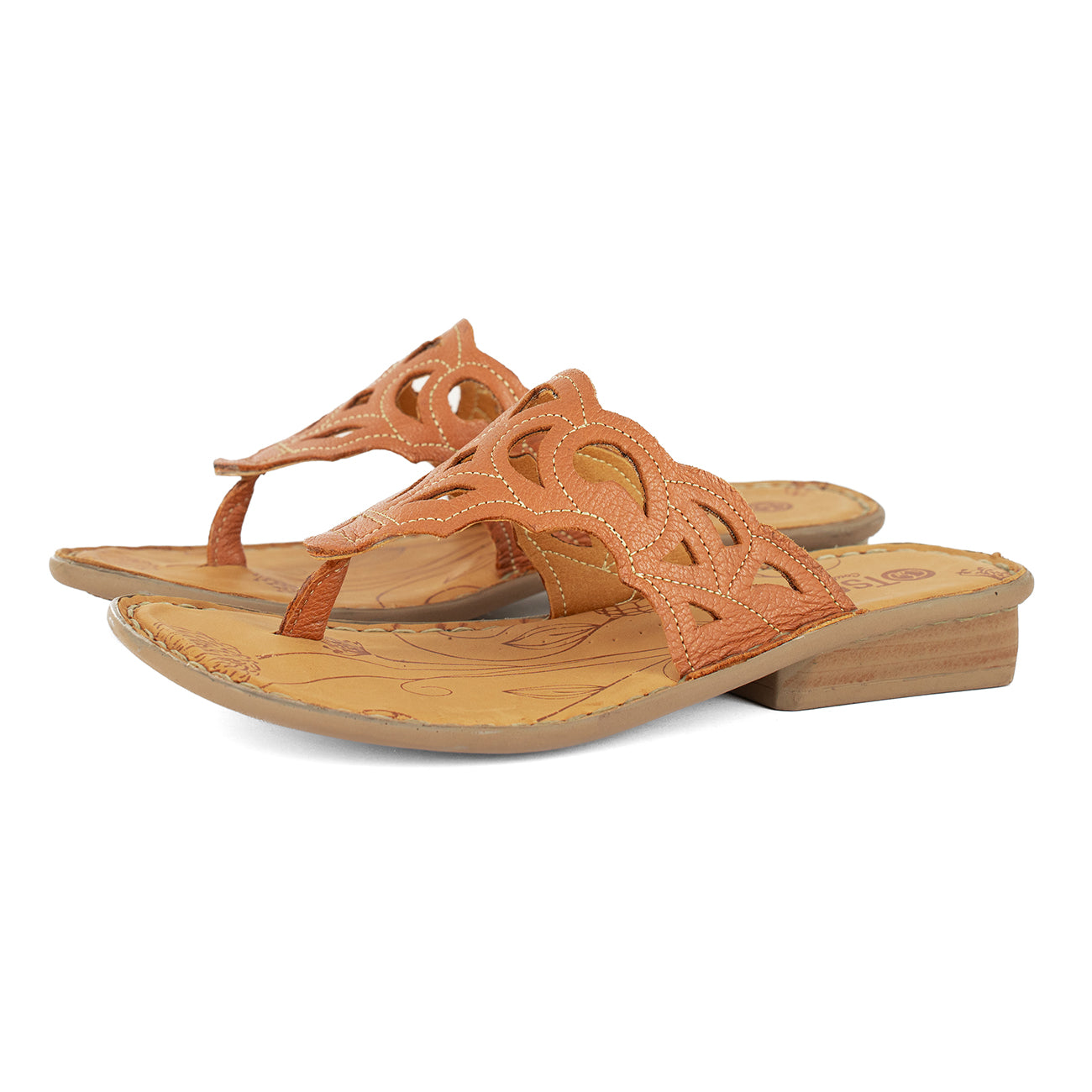 Gankla : Ladies Leather Sandal in Oak