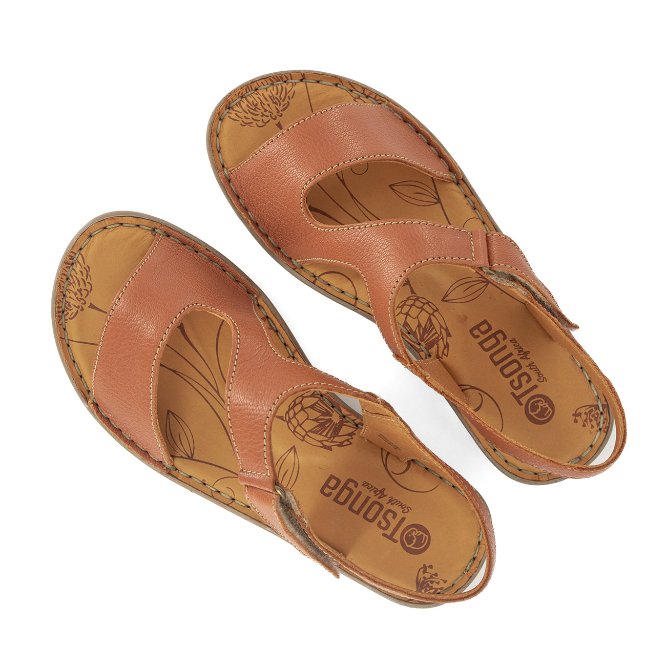 Bazaruto : Ladies Leather Sandal in Oak