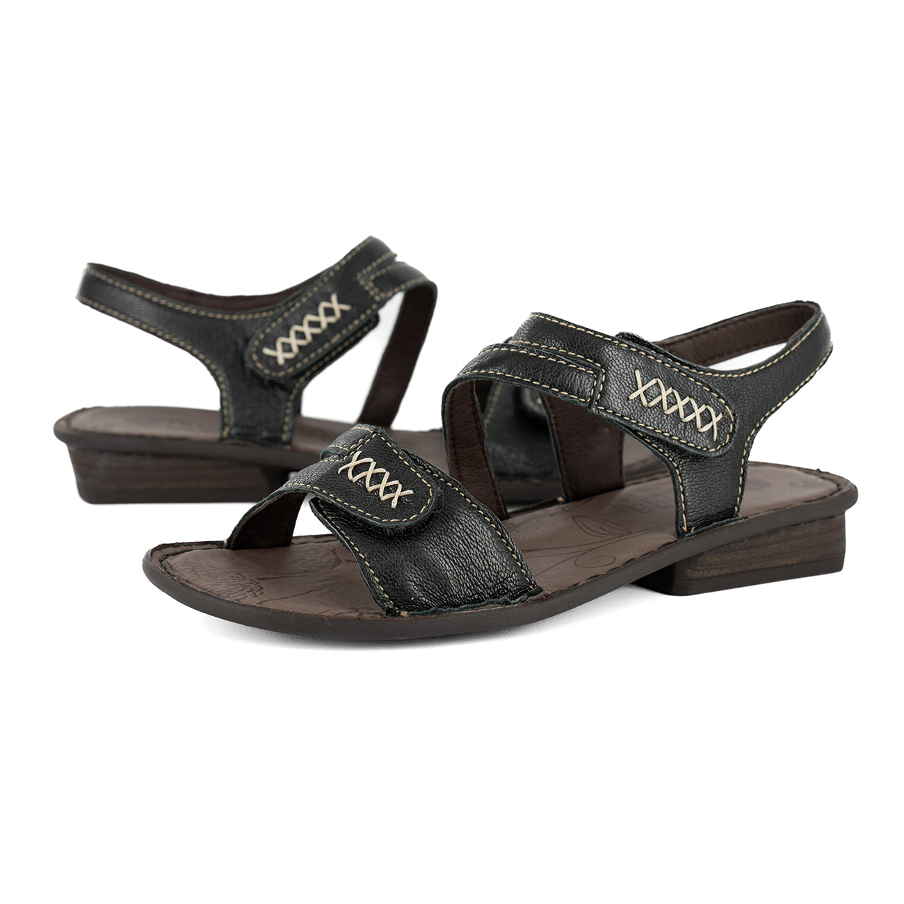 Omaruru : Ladies Leather Sandal in Black