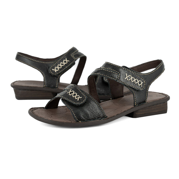 Omaruru : Ladies Leather Sandal in Black