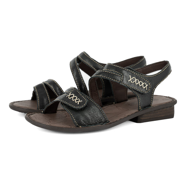 Omaruru : Ladies Leather Sandal in Black