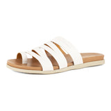 Abuye : Ladies Leather Sandal in White