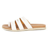 Abuye : Ladies Leather Sandal in White