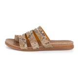Snake print sandal on a white background