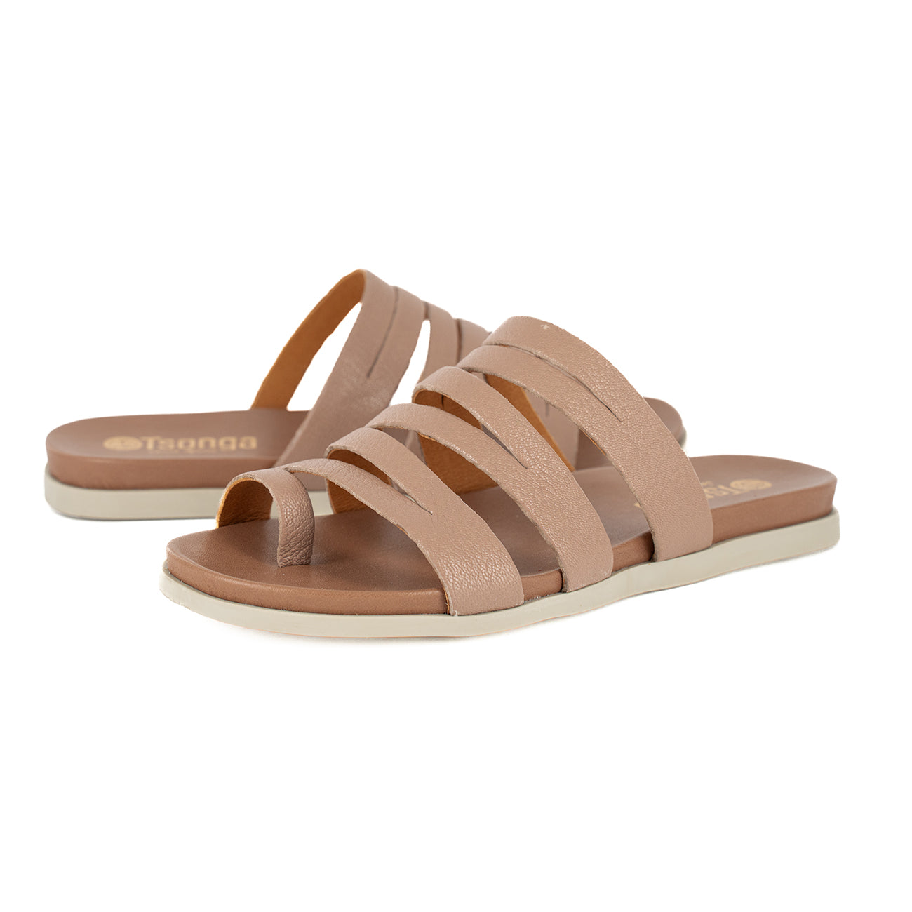 Abuye : Ladies Leather Sandal in Timber