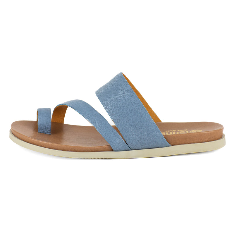 Ningizimu : Ladies Leather Sandal in Ocean