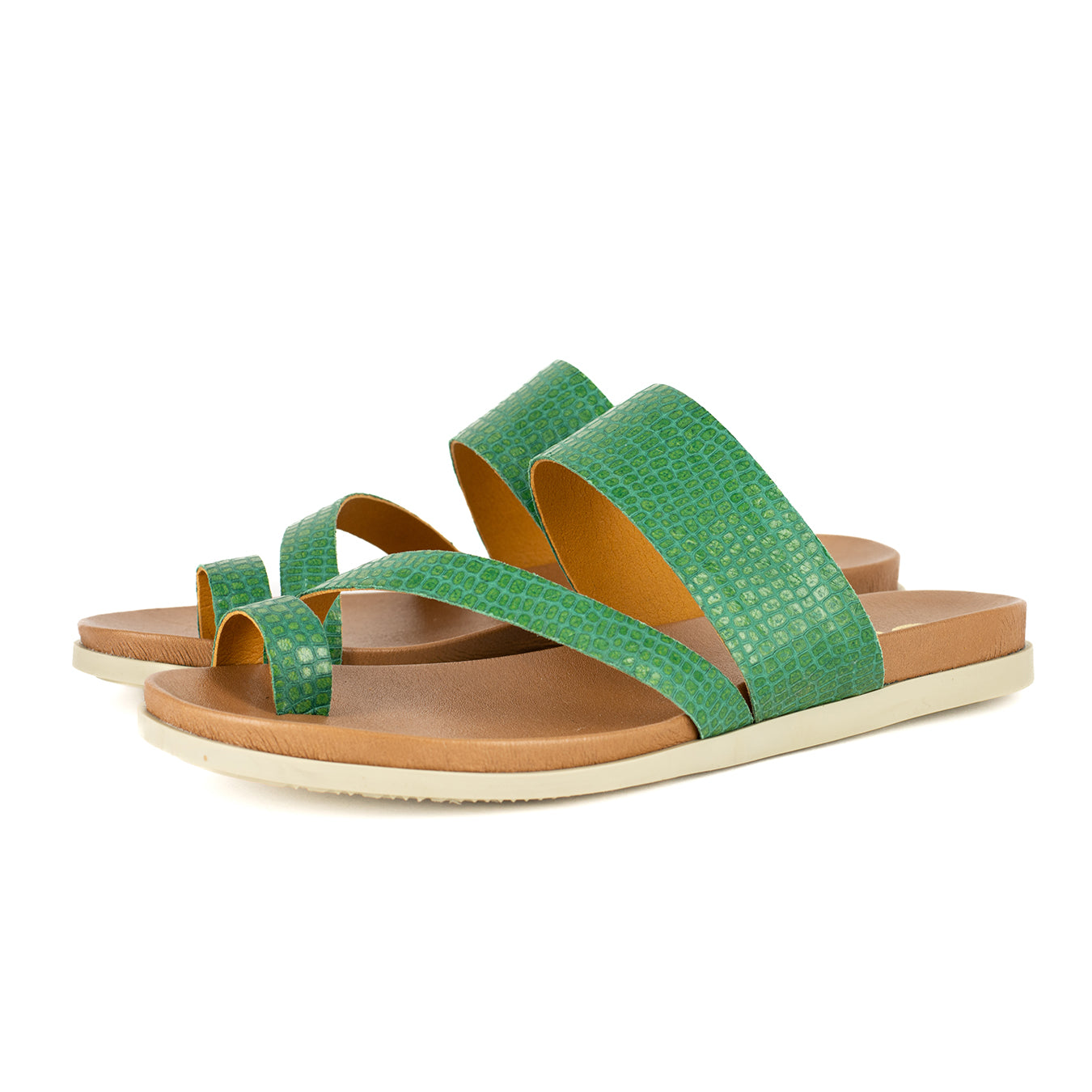 Ningizimu : Ladies Leather Sandal in Golf