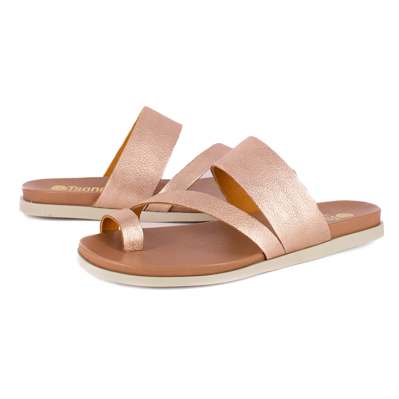 Ningizimu : Ladies Leather Sandal in Rose Gold
