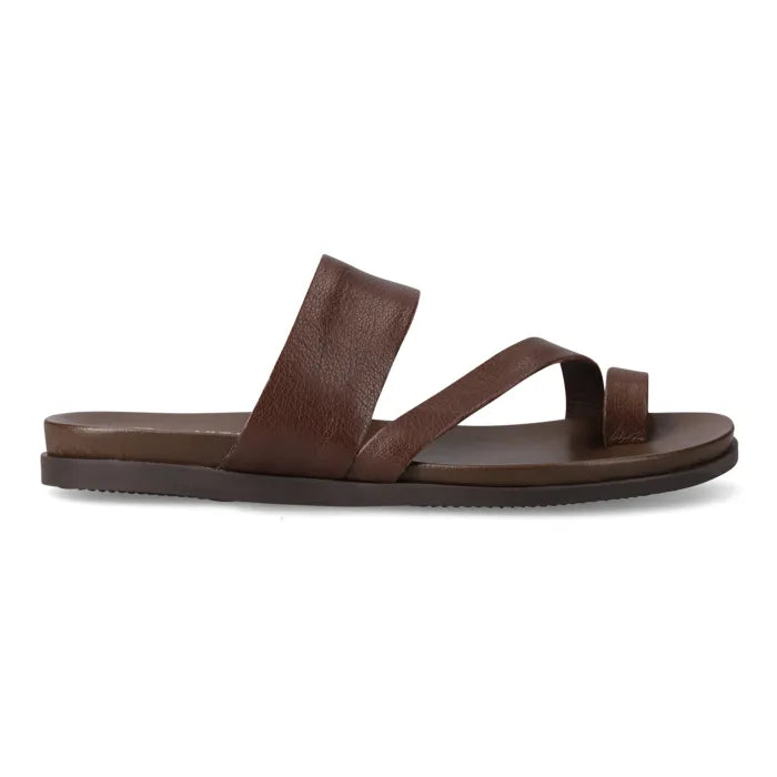 A single brown sandals with 'Tsonga' branding on a white background