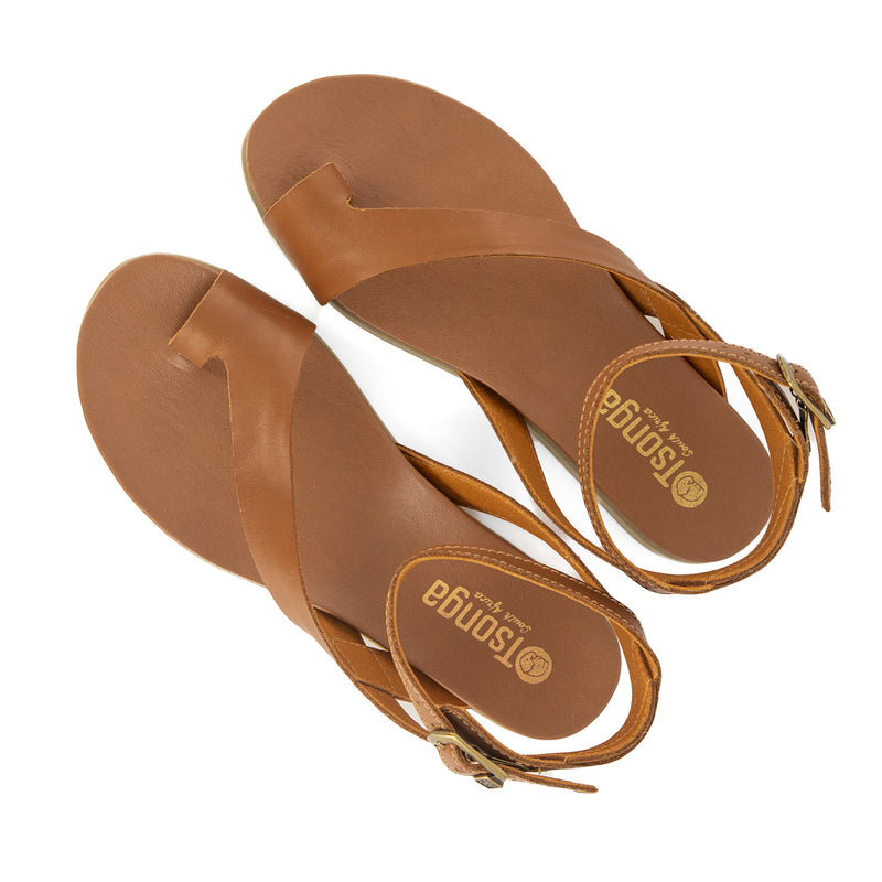 Ugalonci : Ladies Leather Sandal in Hazel