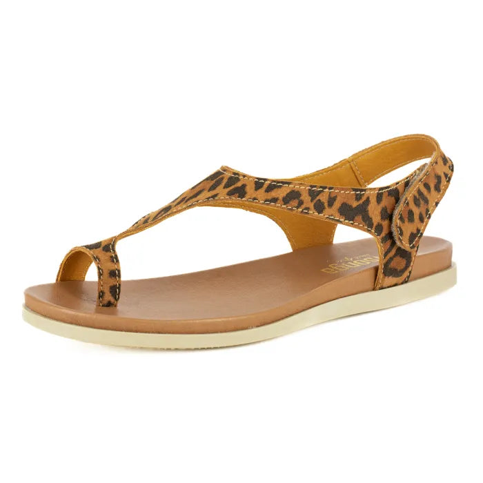 Leopard print sandal on a white background