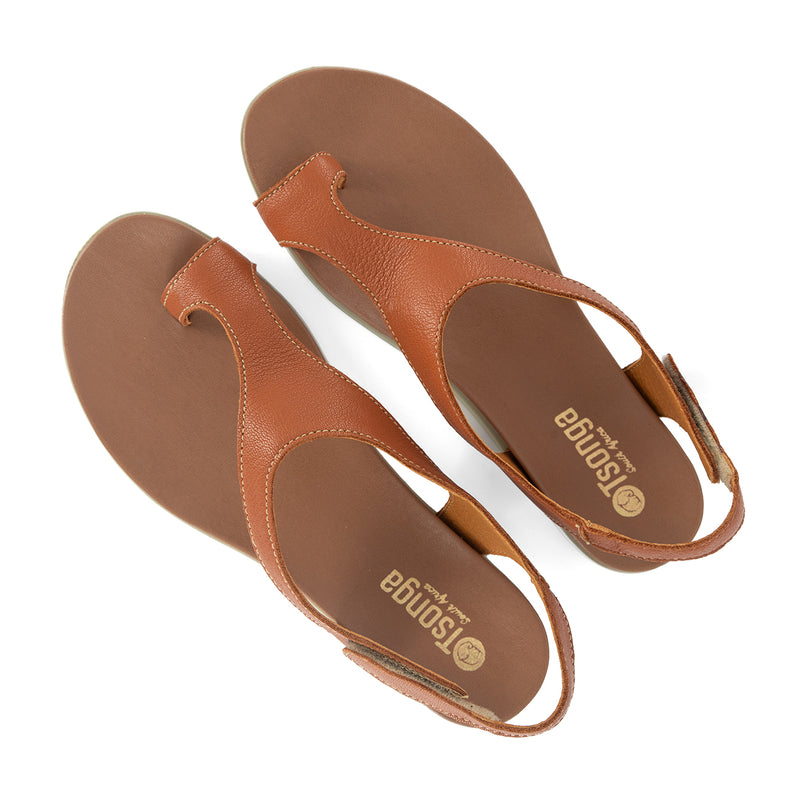 Ukumosa : Ladies Leather Sandal in Oak