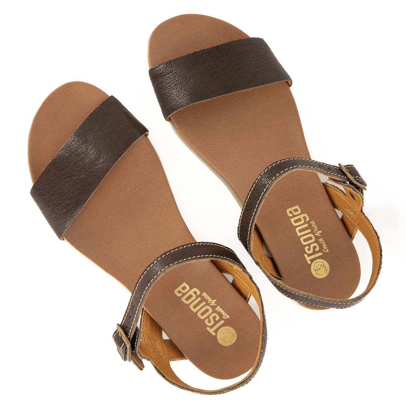 Ntweza : Ladies Leather Sandal in Coffee