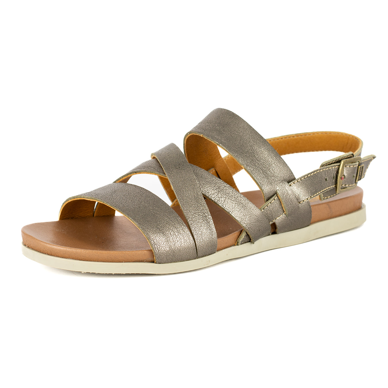 Kamativi : Ladies Leather Sandal in Anthracite
