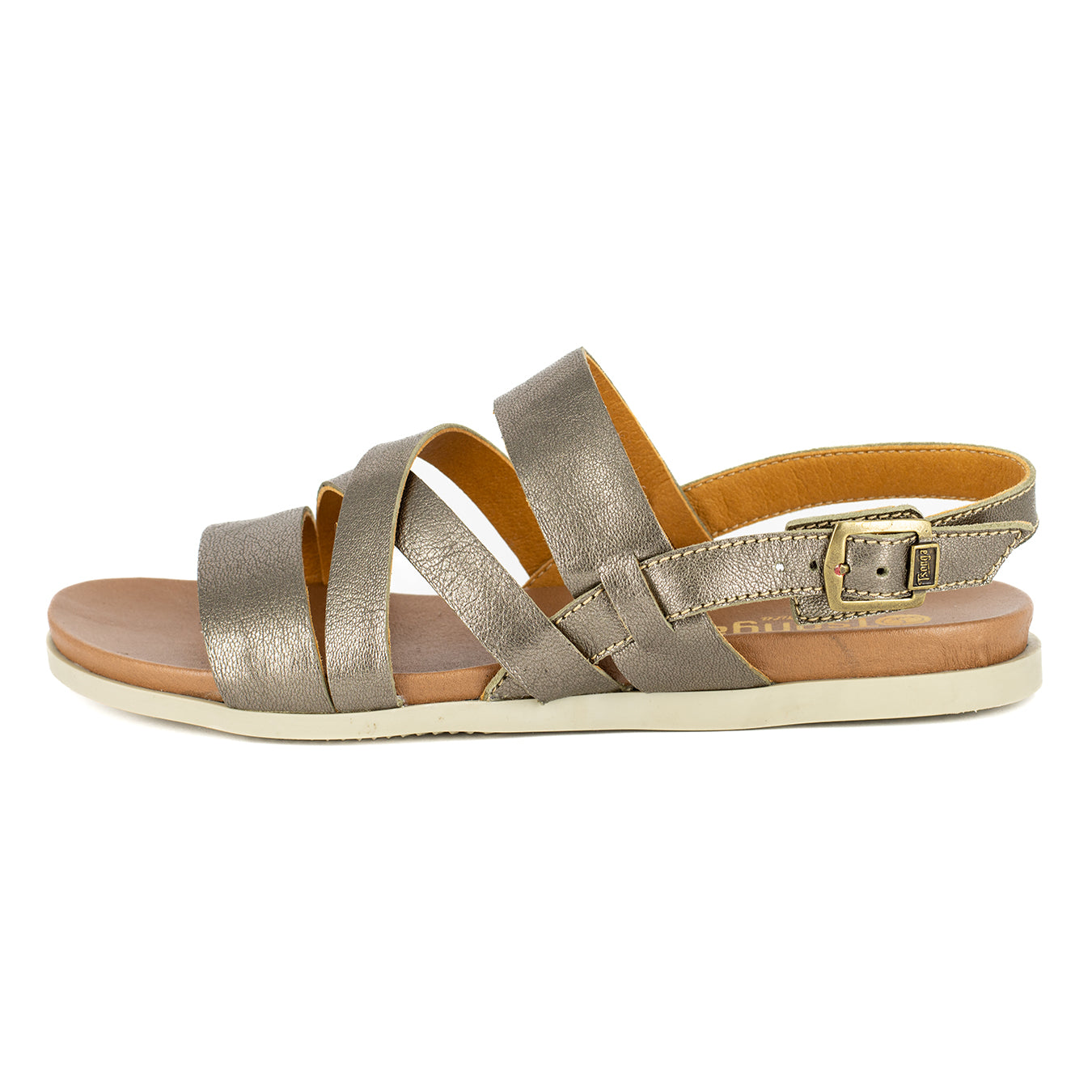 Kamativi : Ladies Leather Sandal in Anthracite