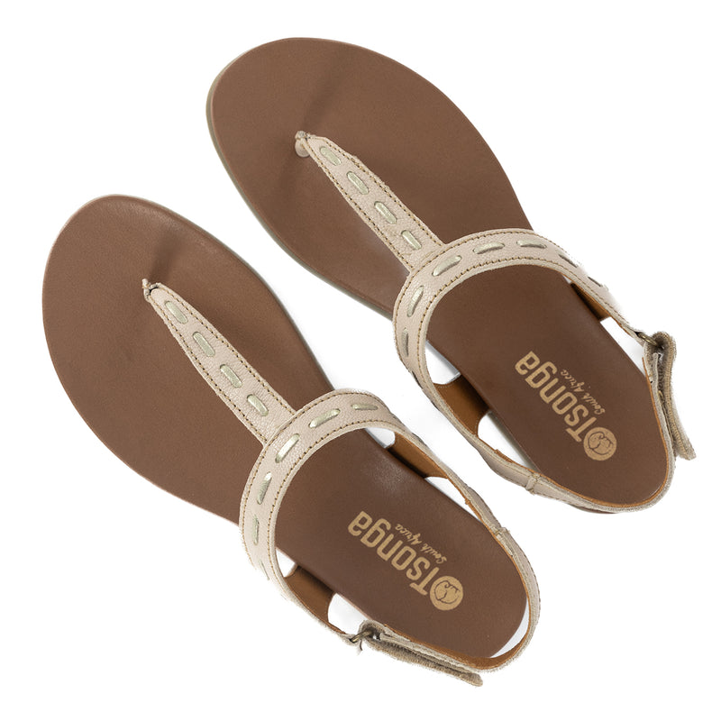 Shamwari : Ladies Leather Sandal in Cream
