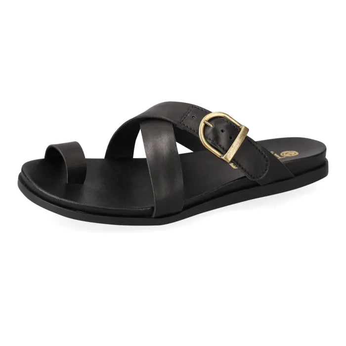 Black sandal with a black sole on a white background