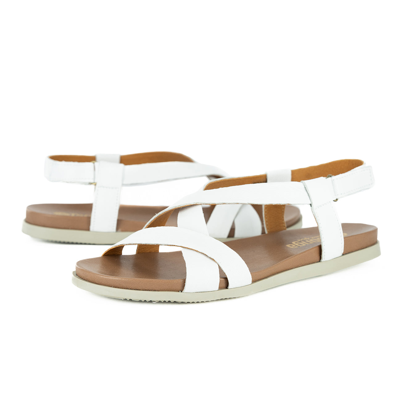 Sadani : Ladies Leather Sandal in White