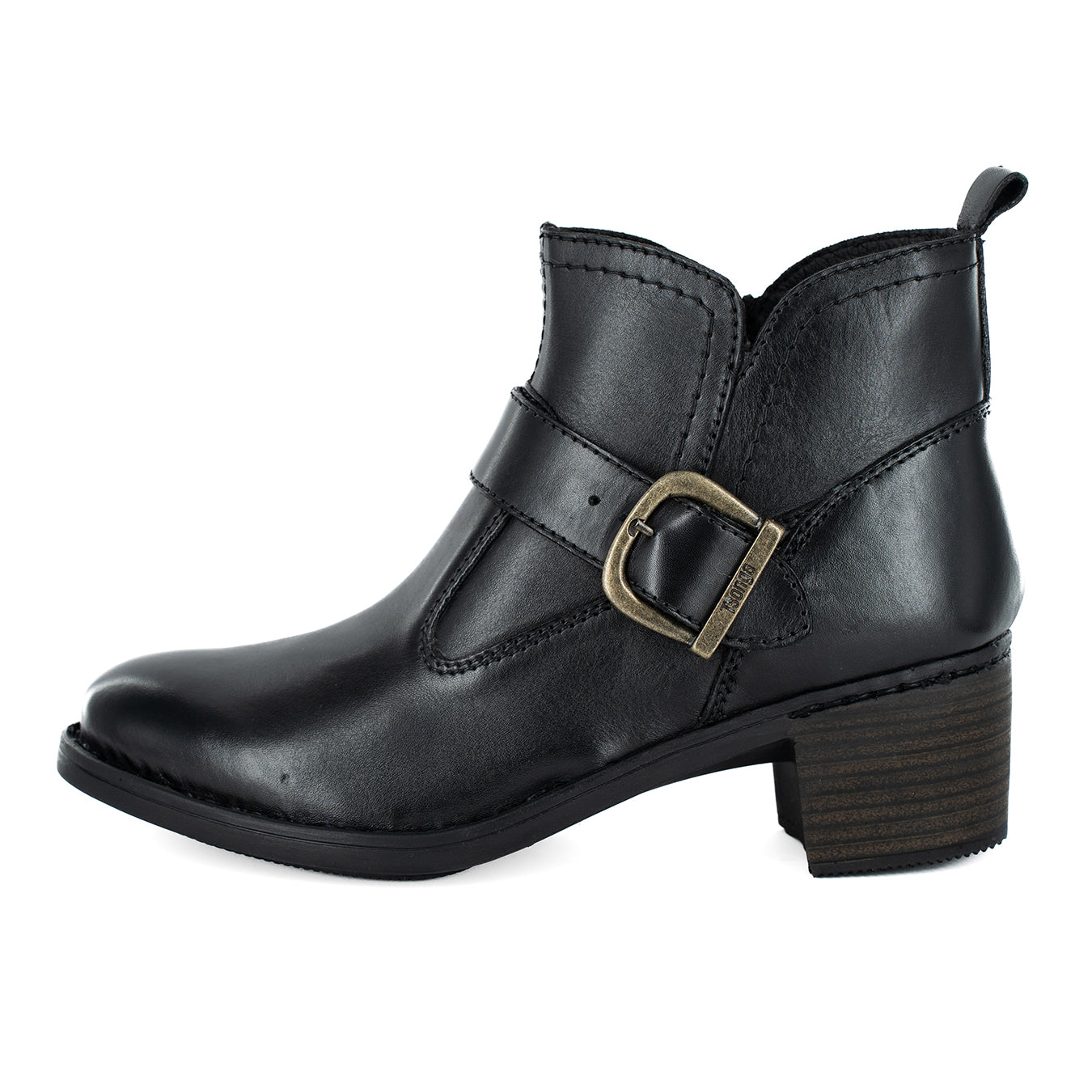 Zibalo : Ladies Leather Ankle Boot in Black Relaxa