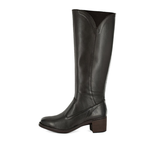 Inwabi : Ladies Leather Rider Boot in Choc Relaxa