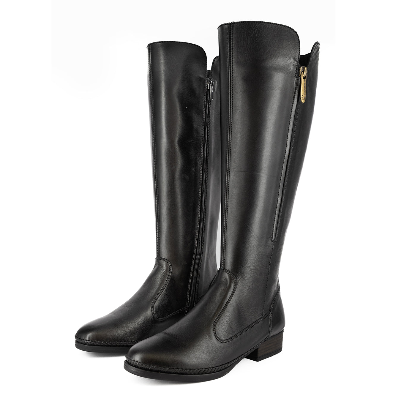 Ikwata : Ladies Leather Rider Boot in Black Relaxa